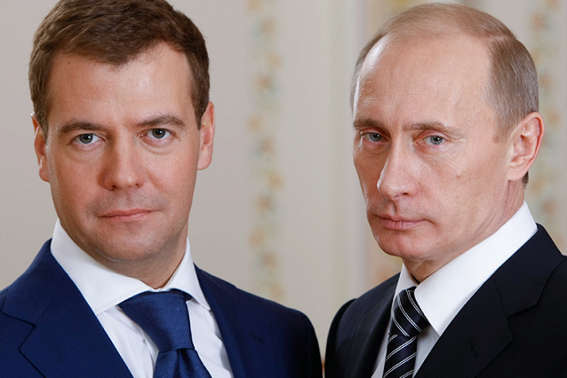 Президент России Владимир Путин и премьер-министр Дмитрий Медведев