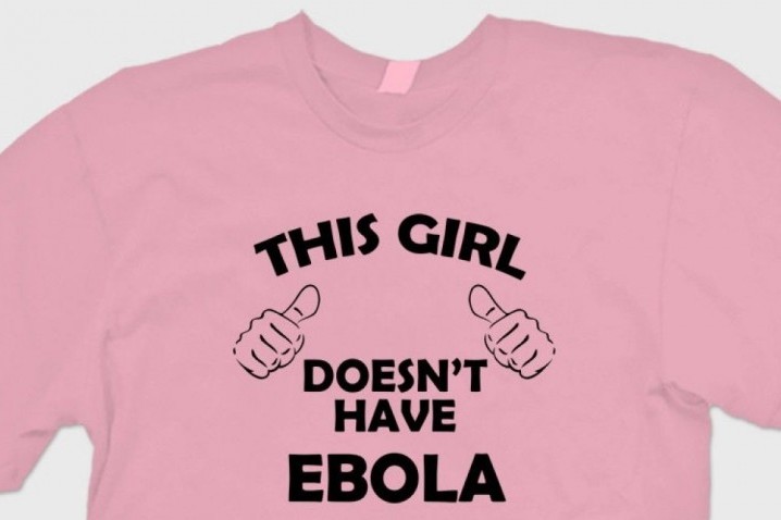 Футболка с надписью о вирусе Эбола
