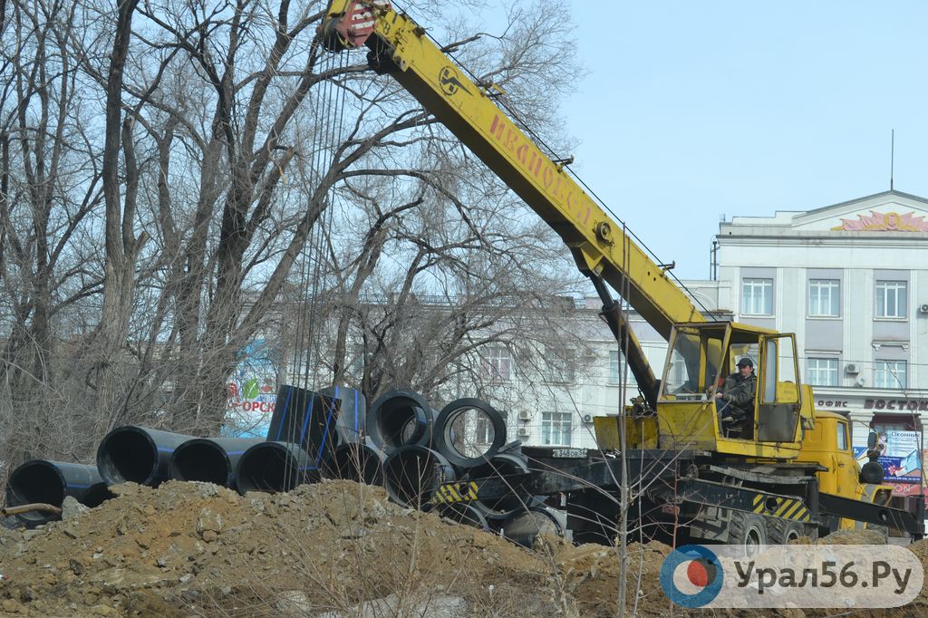 Строительство водовода в Орске, 21.03.2015
