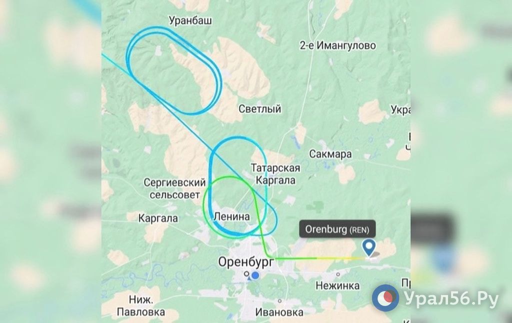 Движение самолета. Данные сервиса Flightradar24