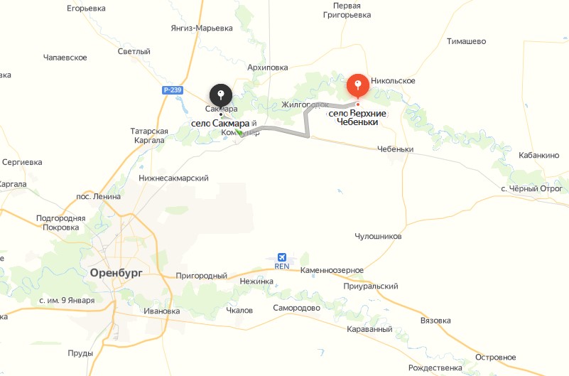 Карта сакмарского района с населенными пунктами оренбургской области