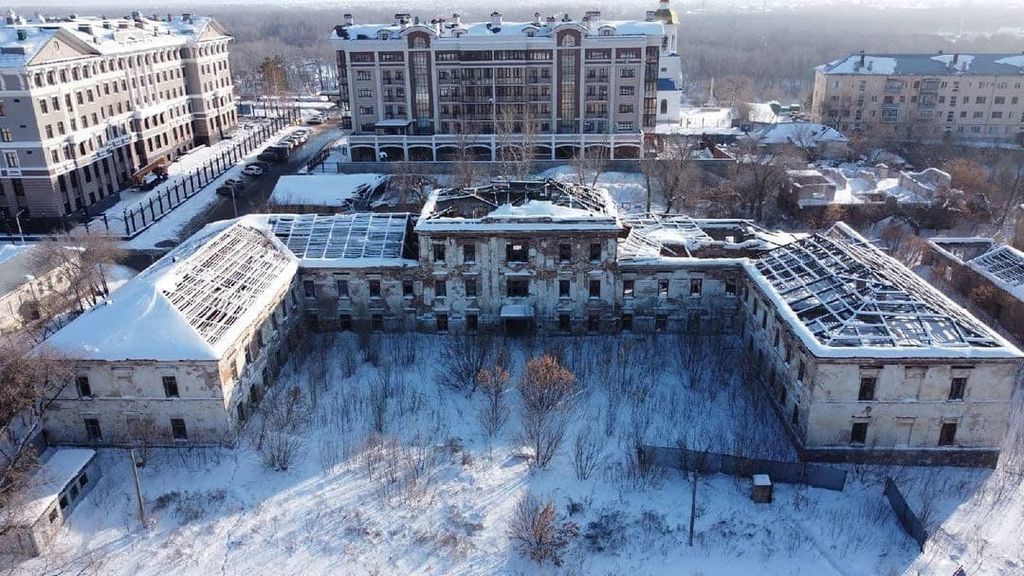 Вид на Михайловские казармы с высоты. Фото Сергея Кутимского