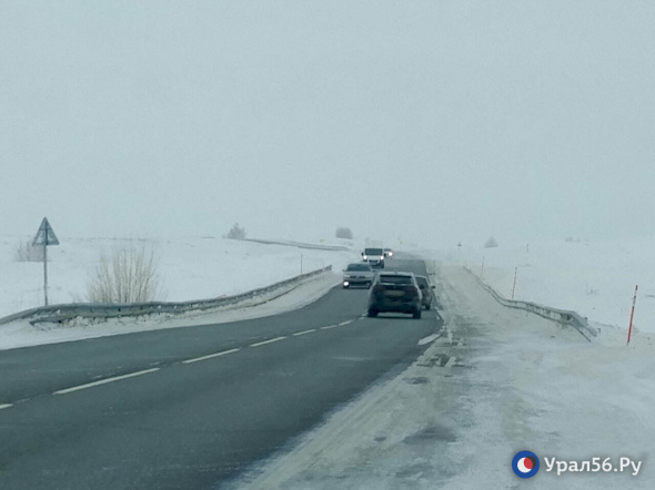 От сухости до низовой метели: Обстановка на трассе Оренбург - Орск