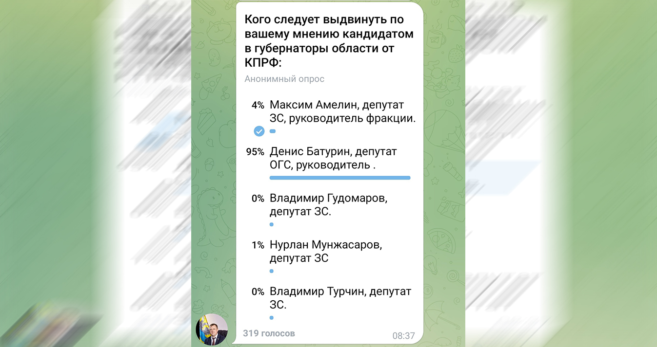 Скриншот поста с опросом на 25.06.2025