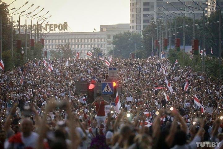 Митингующие в Минске, фото: Телеграм-канал TUT.BU Новости
