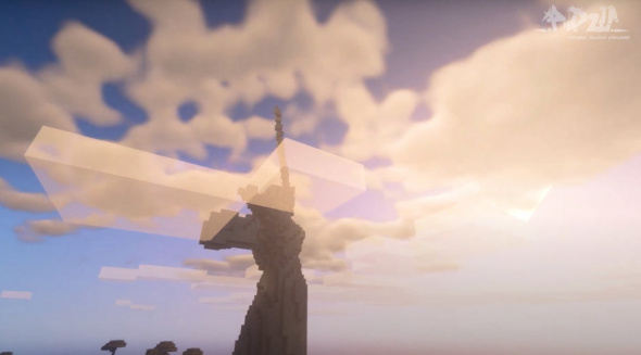 Школьники создали копию памятника «Родина-мать зовет!» в Minecraft