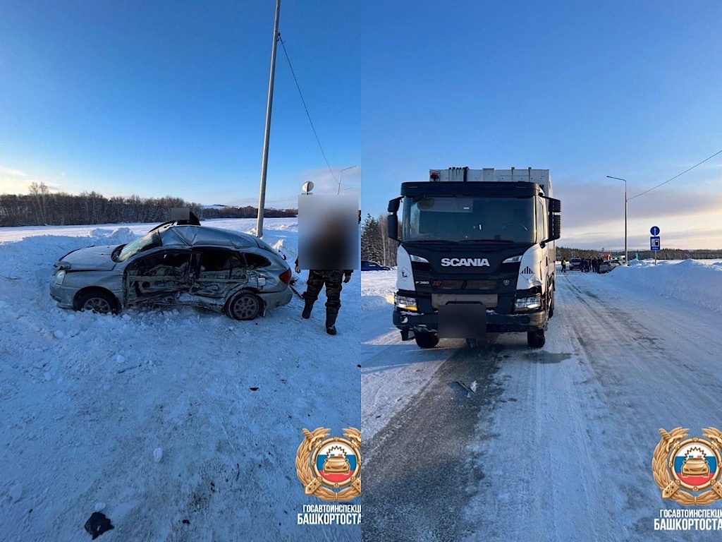 На месте ДТП. Фото: Госавтоинспекция Башкортостана