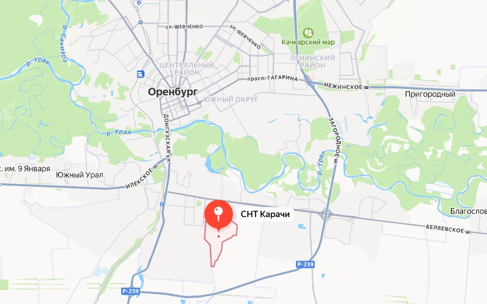 СНТ Карачи на карте Яндекс