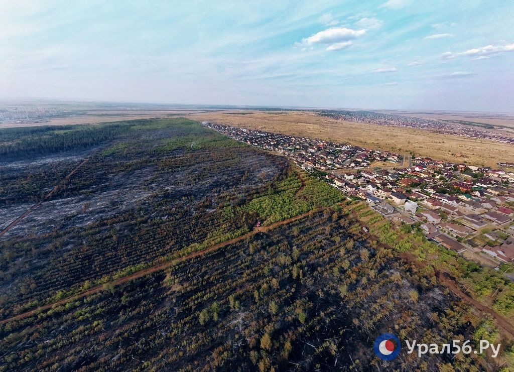 Последствия пожара в Качкарском Маре в Оренбурге