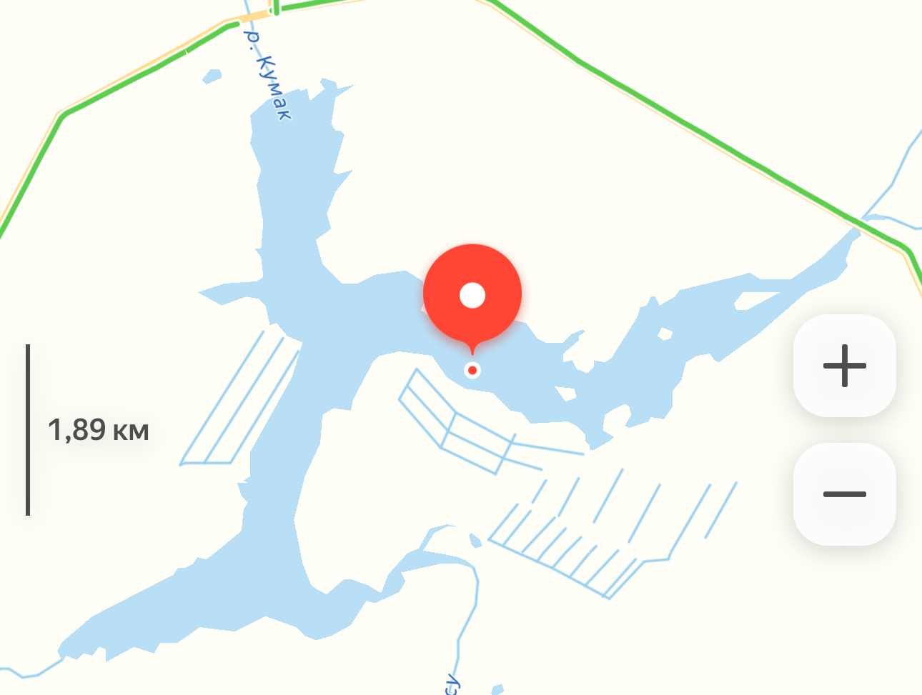 Верхне-Кумакское водохранилище на Яндекс.Карты
