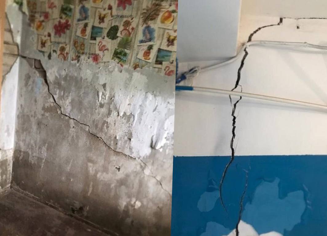 Трещины в жилом доме. Фото: соцсети