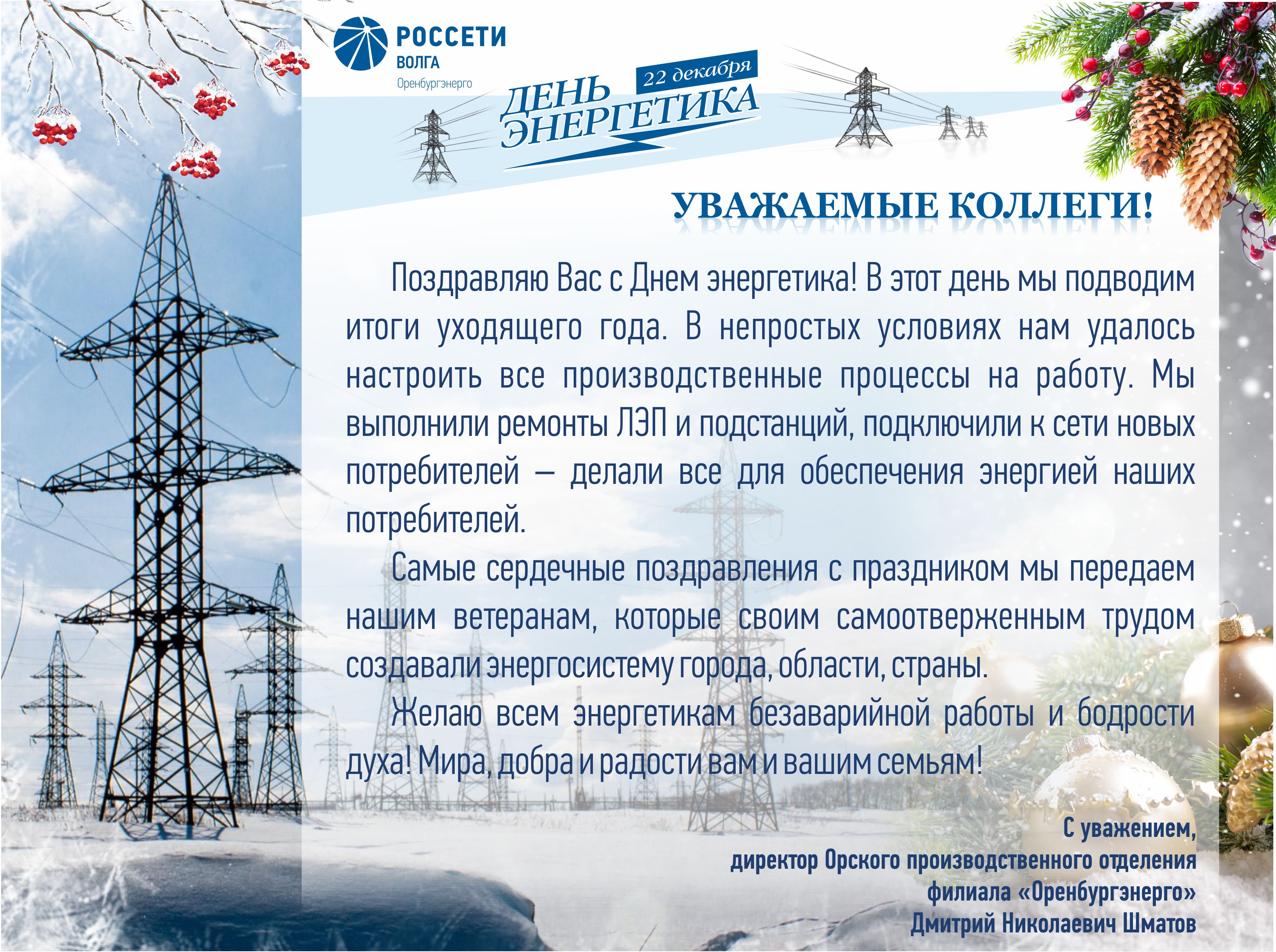 Восемь энергетиков Орского производственного отделения удостоены наград к профессиональному празднику