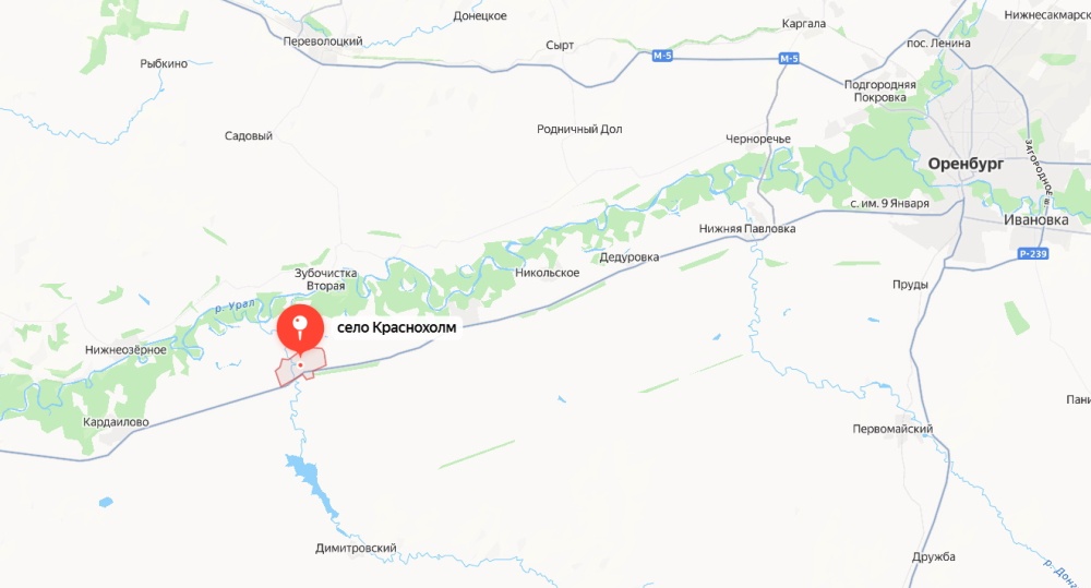 Село Краснохолм на Яндекс-карте