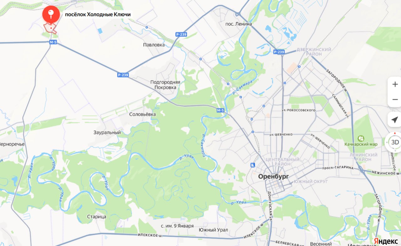 Перекрытый участок на Яндекс. Карты