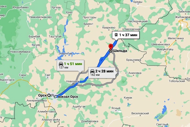 Бреды орск карта