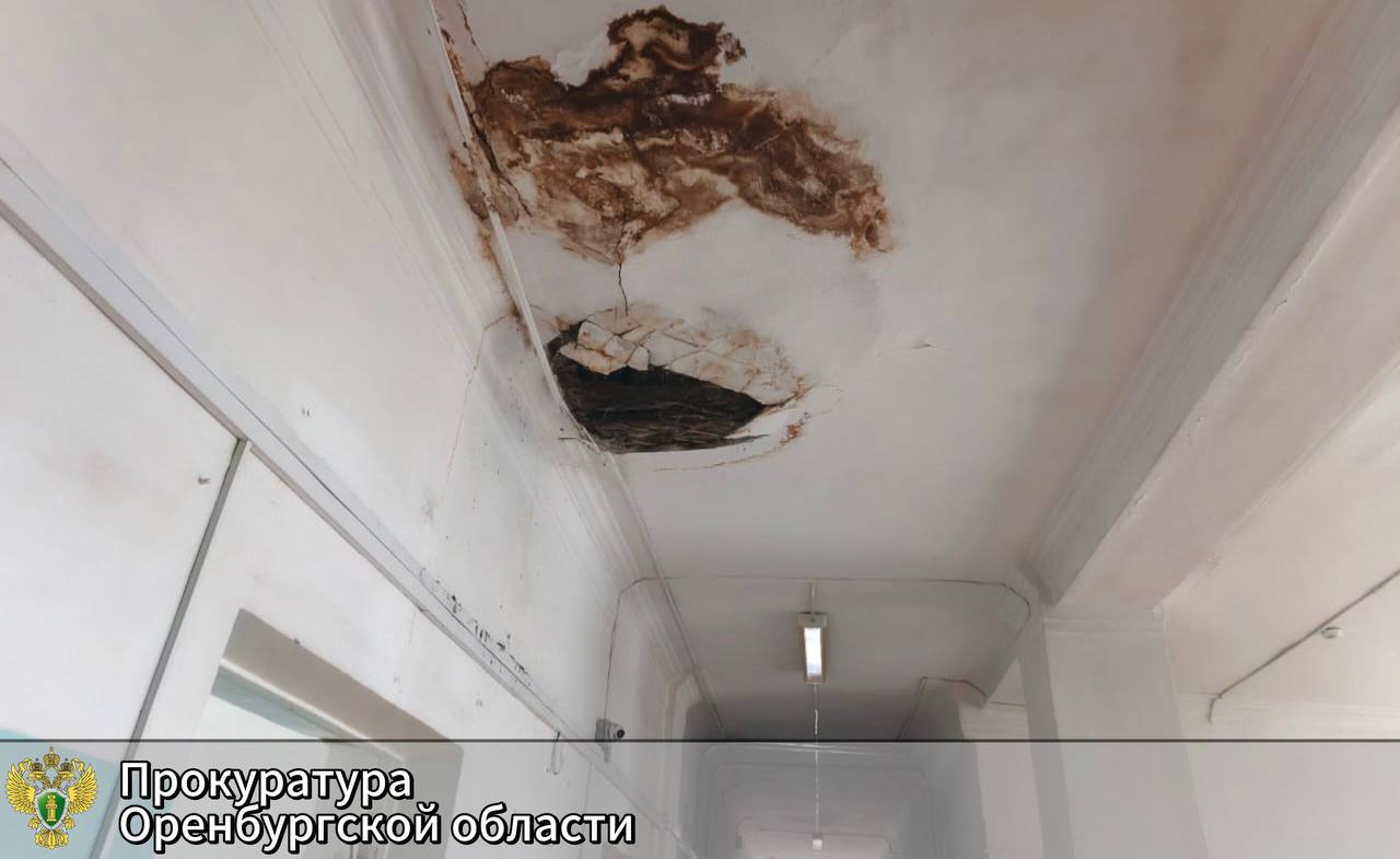 Потолок в больнице. Источник: Прокуратура Оренбургской области 