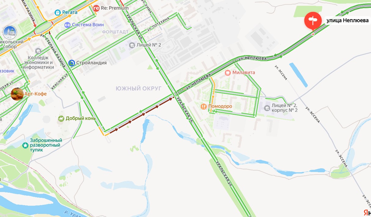 Пробка из-за ДТП. Источник: Яндекс.карты
