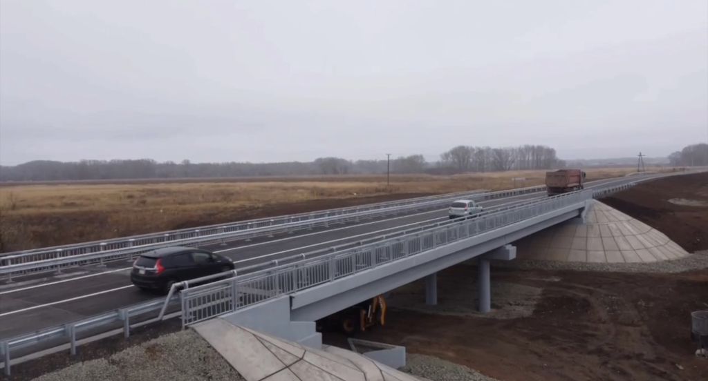 Новый мост. Скриншот из видео правительства Оренбургской области