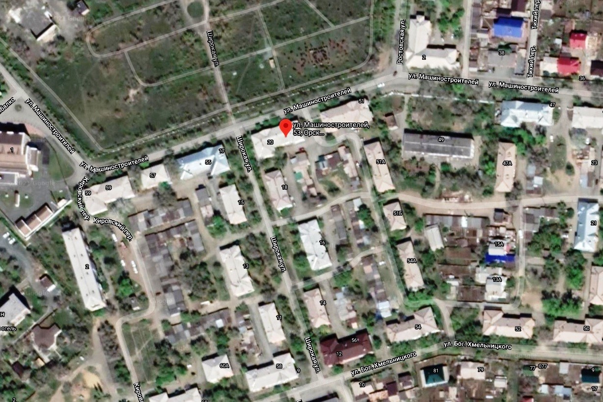 Район, который снабжает бойлер, на карте Google