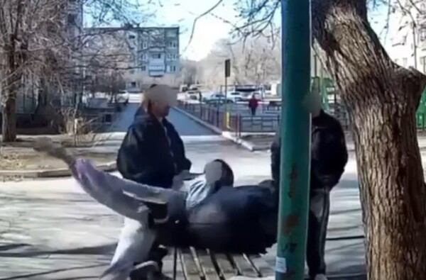 Происходящее у подъезда. Источник: Стоп-кадр из видео с камеры домофона