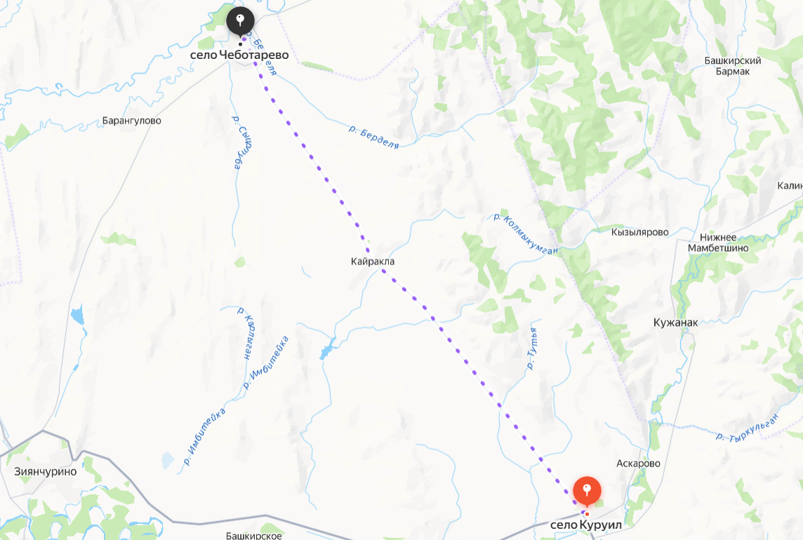 Дорога Куруил-Чеботарево, фото: Яндекс.Карты
