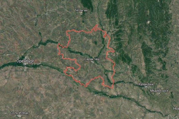 Саракташский район на картах Google