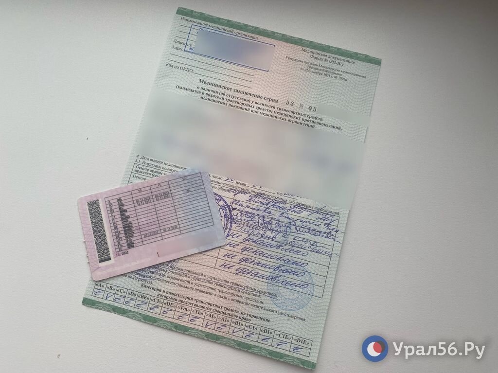 Медсправка и водительские права