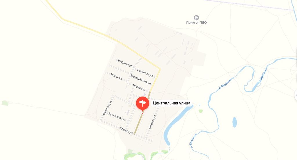 Улица Центральная в п. Бердянка. Фото: Яндекс.Карты