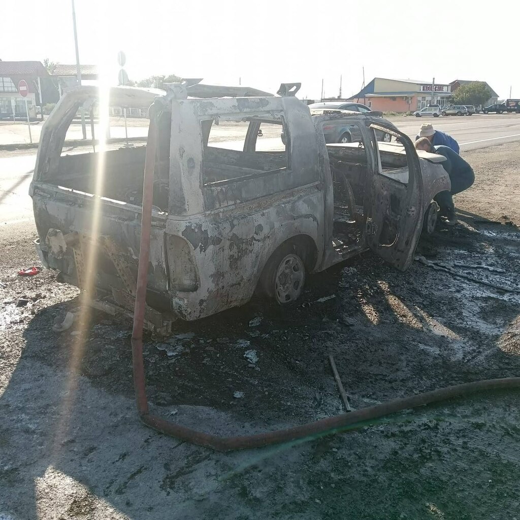 Сгоревший автомобиль. Фото: УМВД России по Оренбургской области