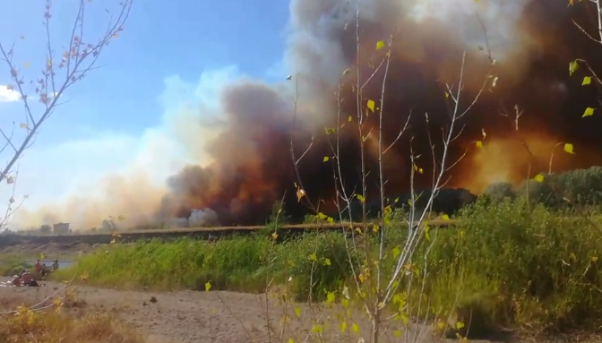 Степной пожар под Новотроицком