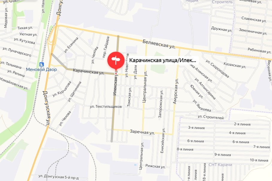 Карта южный оренбург