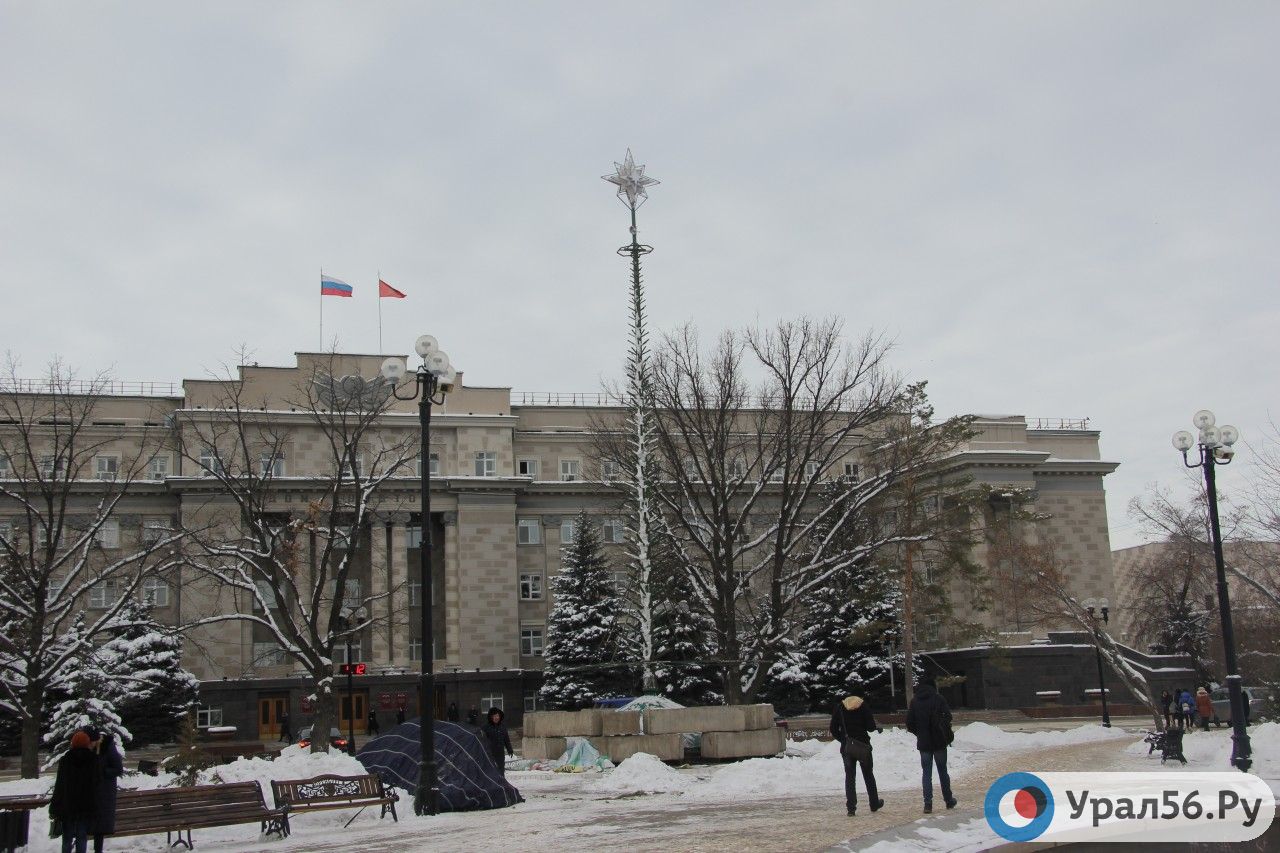 В сквере возле Дома Советов началось возведение главной городской елки