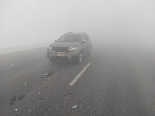 На трассе Оренбург – Уфа из-за тумана столкнулись 4 автомобиля. Пострадавших нет