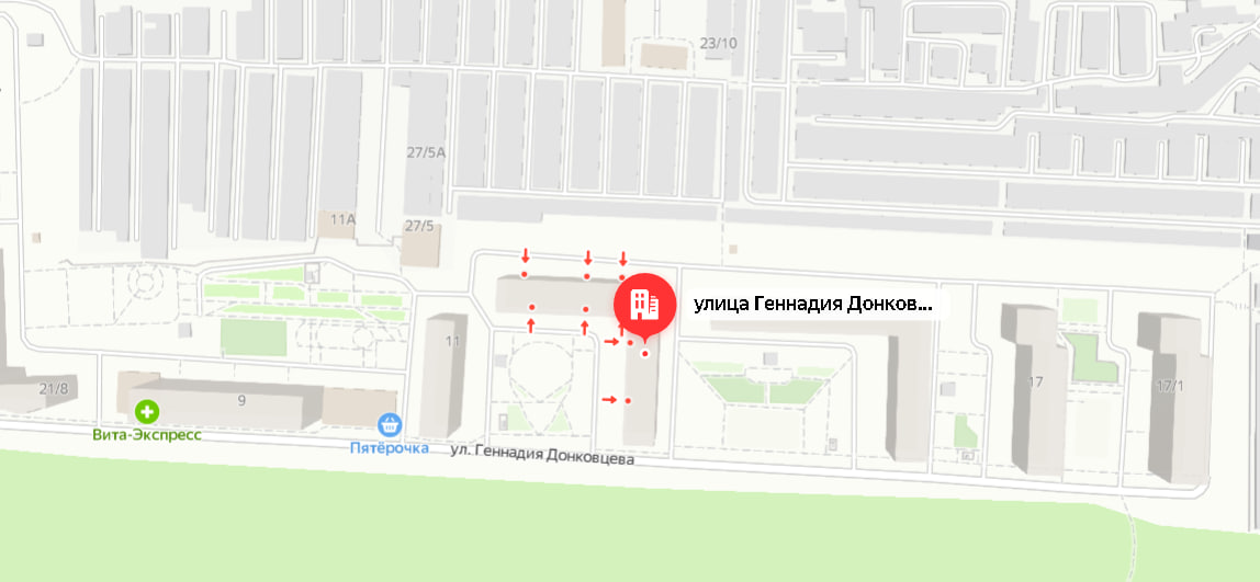 Ул. Геннадия Донковцева в Оренбурге на Яндекс Картах