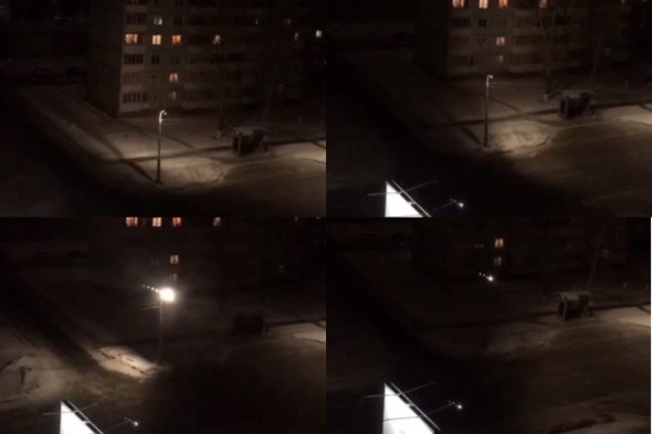 В Оренбурге «взбесился» уличный фонарь