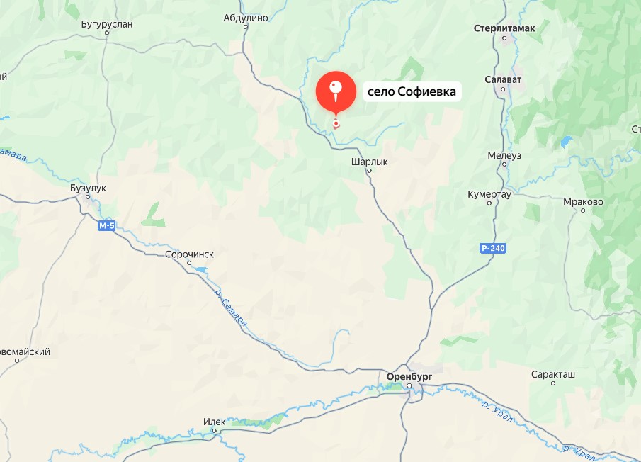 Село Софиевка на Яндекс-карте
