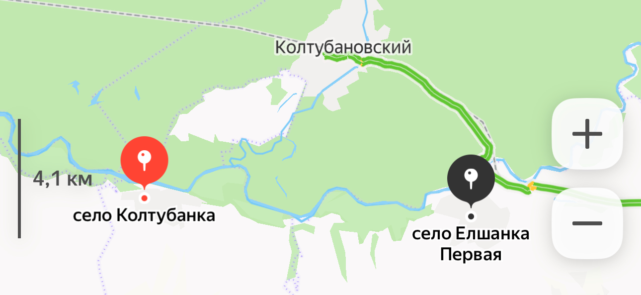 Перекрытый участок трассы на Яндекс.Карты