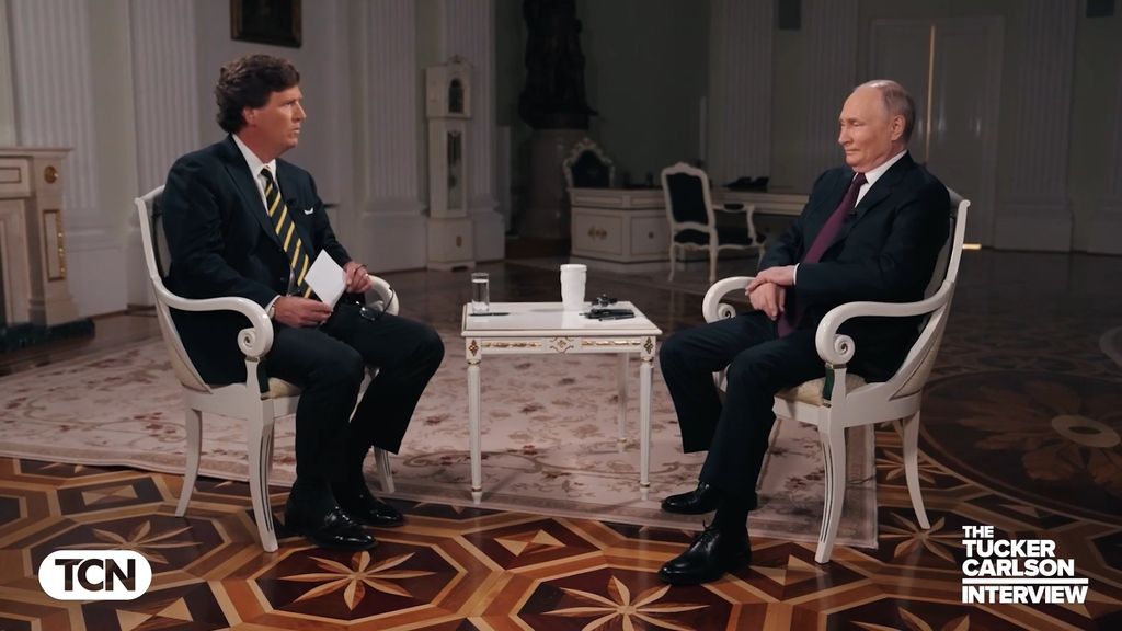 Интервью Владимира Путина и Такера Карлсона. Скриншот видео