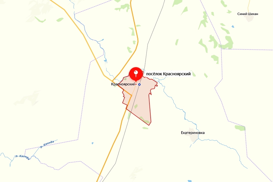 П.Красноярский в Кваркенском районе на карте Яндекс