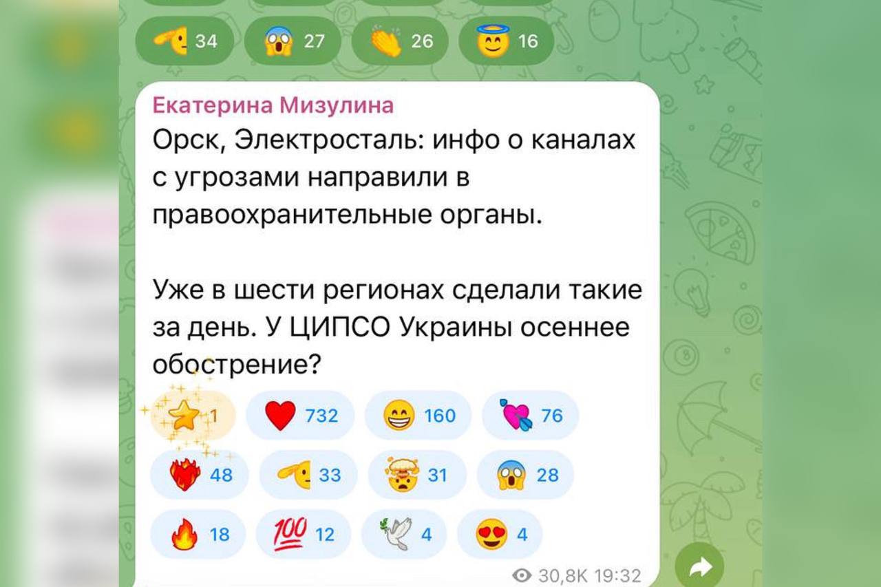 Пост в ТГ-канале Екатерины Мизулиной