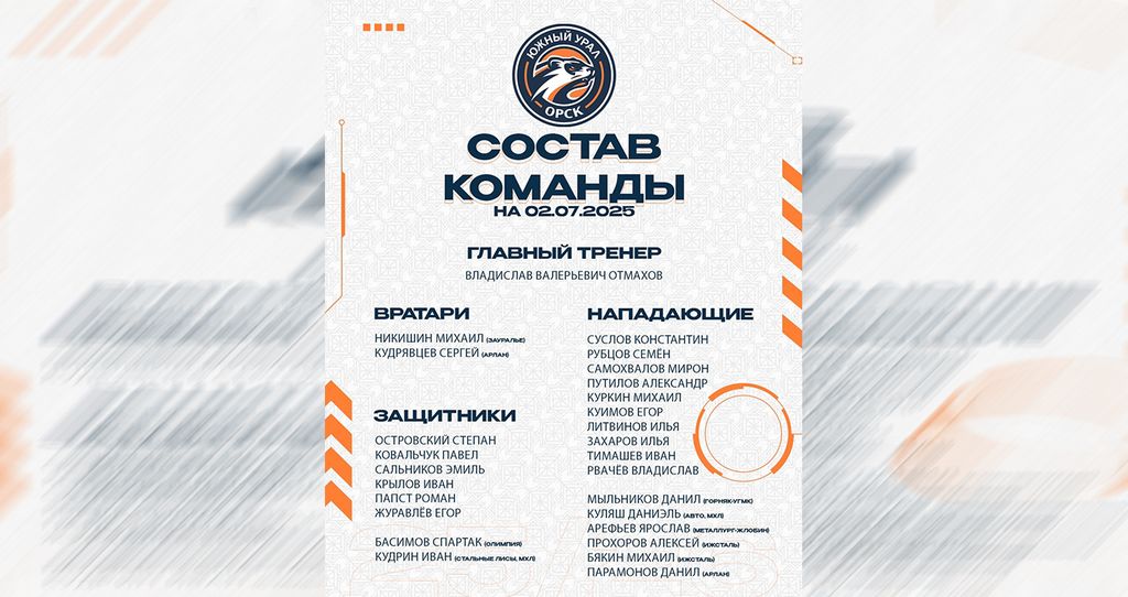 Состав ХК «ЮУ» на 2 июля, фото: пресс-служба клуба