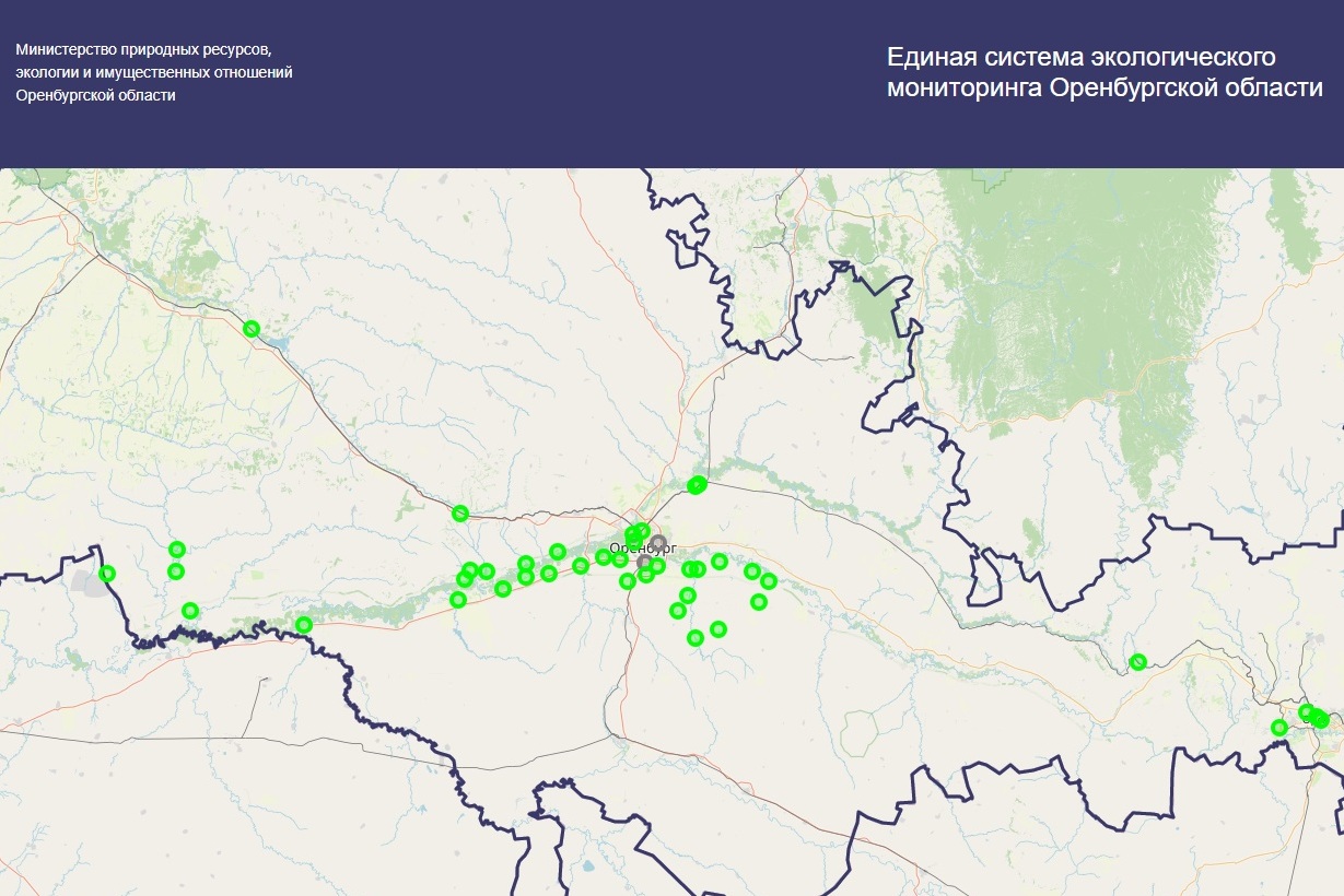 Интерактивная карта оренбургской. Экологическая карта Оренбургской области. Проект по экологии Оренбургской области. Оренбургская область экология 2022 год. Экологические посты в Оренбургской области данные.