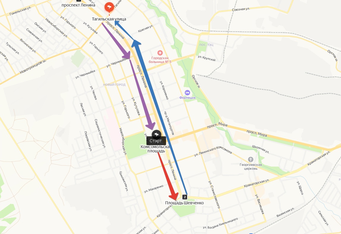 Маршрут эстафеты. Яндекс-карты