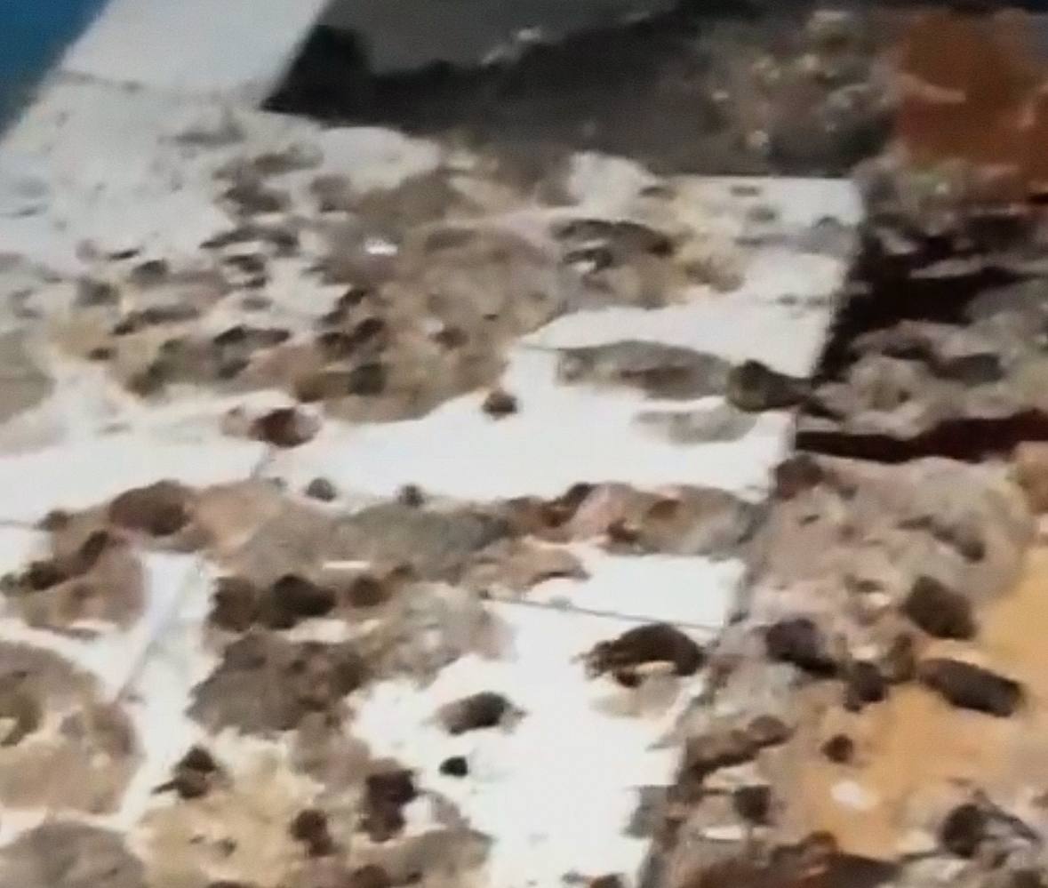 Канализация на первом этаже в подъезде, фото: скрин видео местных жителей