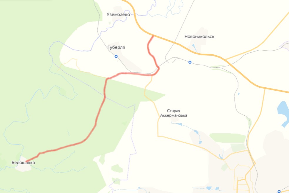 Белошапка оренбургская область карта