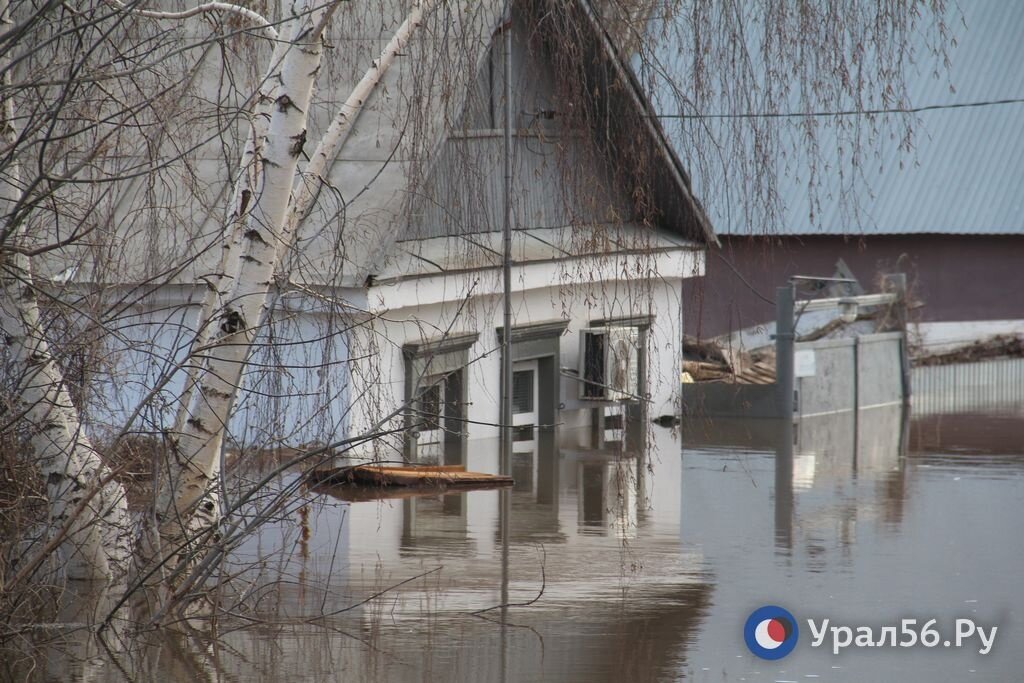 Затопленный паводком дом в Оренбургской области. Апрель 2024 года