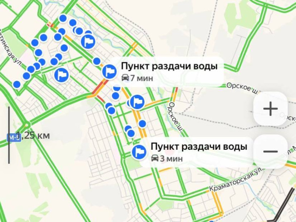 Пункты раздачи воды в Орске нанесли на Яндекс карты