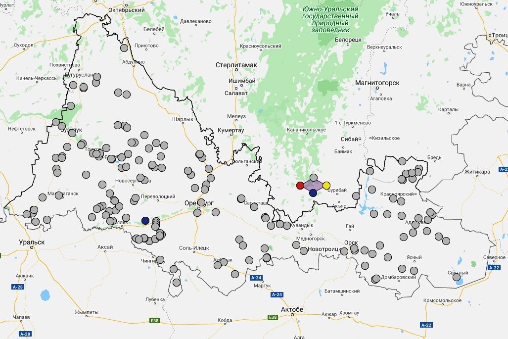 Интерактивная карта оренбурга