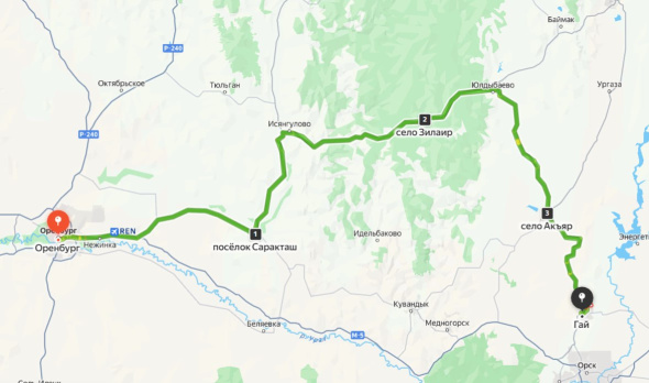 Водители объезжают закрытую трассу Оренбург - Орск через Башкирию