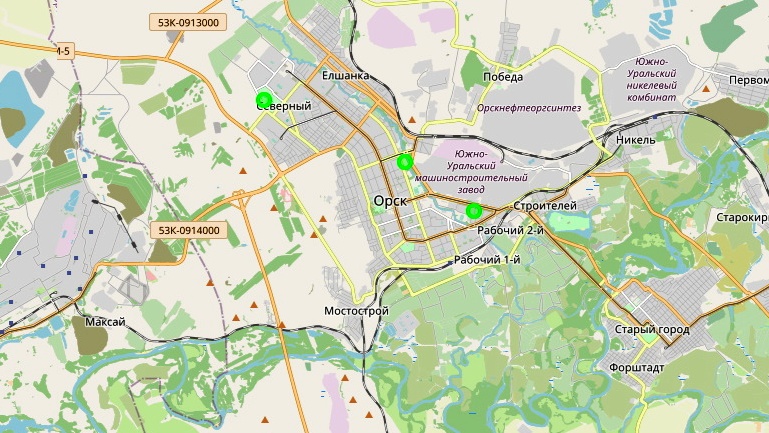 Карта новотроицк орск